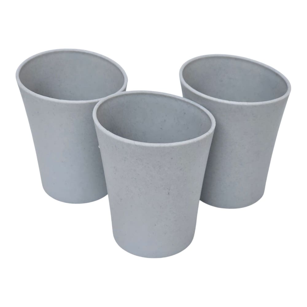 Kit 03 Copos Plastico Duro Resistente Bebidas 300ml Cinza