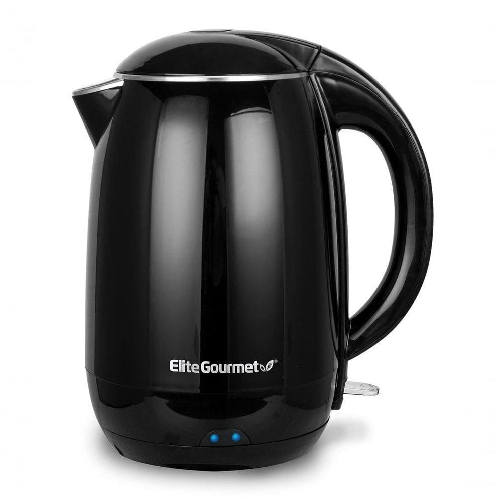 Elite Gourmet Chaleira Elétrica 1.8l Com Parede Dupla E Desligamento Automático Preta