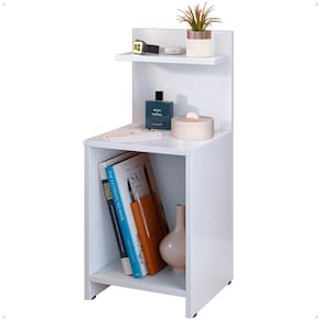 Mesa Cabeceira Fantasy Nicho Porta Objetos Prateleira Organizadora Mesinha Lateral Decoração Quarto Branco - Lojas RPM