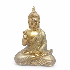 Buda Tibetano da Sabedoria Meditação Gold Com Strass 20 cm
