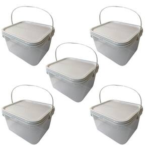 Balde Para Guardar Ração Transparente 2.4L-Kit 5 Pçs