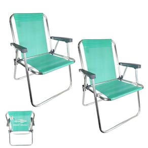 Kit 2 Cadeira de Praia Alta Alumínio Lazy Sannet Verde Mormaii - 023568 Belfix