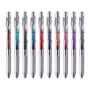 Kit 10 Canetas Gel Energel Infree Pentel 0.5mm Ponta Fina Colorida Tecnologia Japonesa