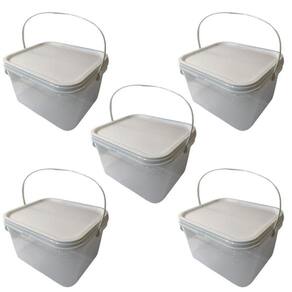 Balde Para Massinha 2.4 Litros Transparente-Kit 5 Pçs