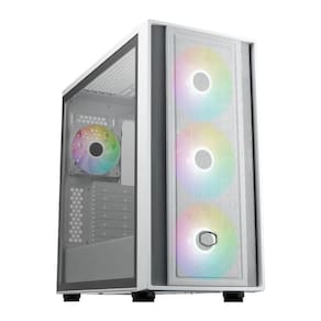 Gabinete Cooler Master Masterbox 600 - 3 Fans ARGB - Mid-Tower - Branco - MB600-WGNN-S00