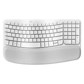 Teclado sem Fio Logitech Wave Keys - Padrão US - Branco - Bluetooth - 920-012282