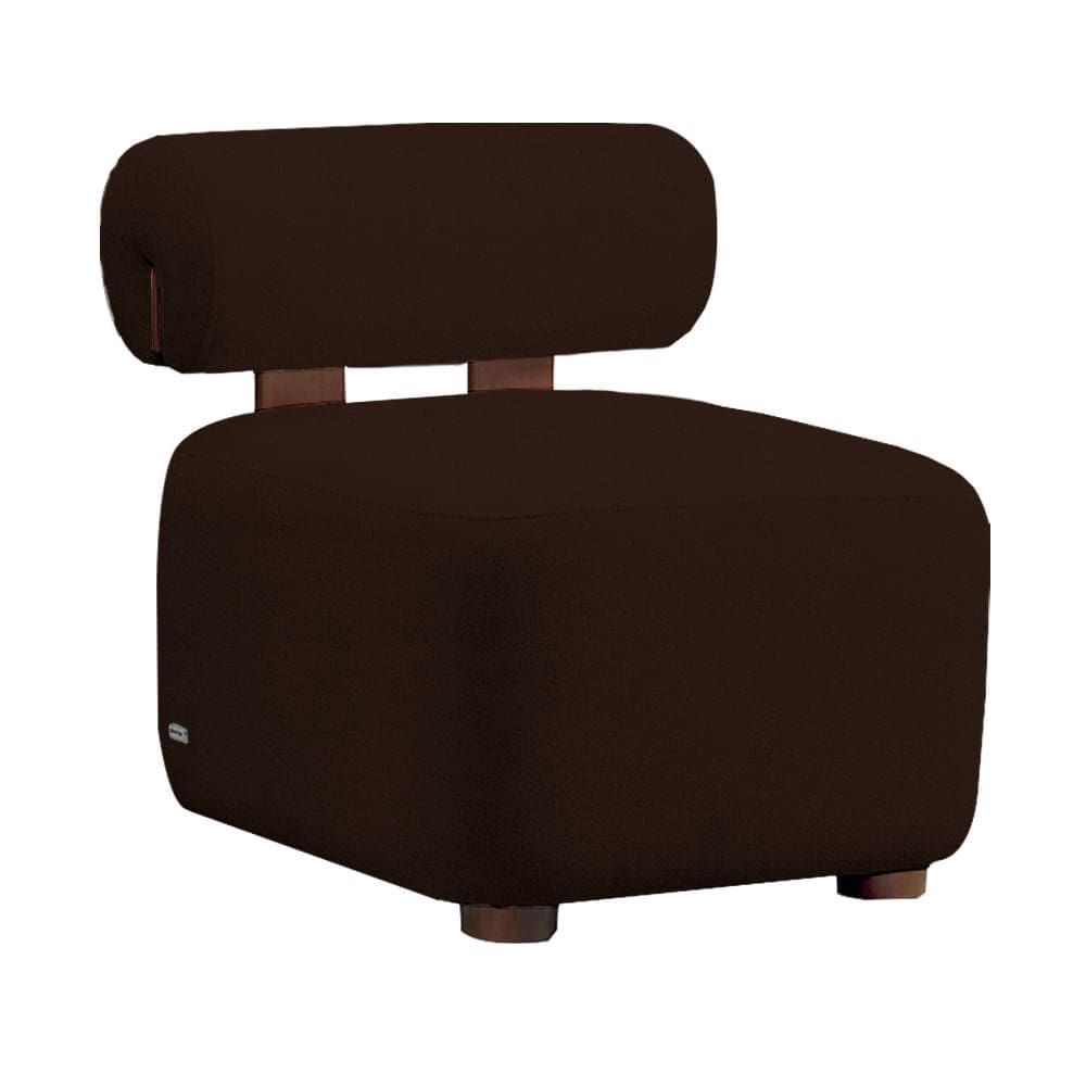 Poltrona Livi para Consultório Bouclê Marrom - Vallisa Decor