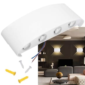 Arandela Luminaria 8W Parede Iluminaçao 8 Fachos Led Decoraçao Casa Rua Garagem Predio Quintal Jardim Varanda Segurança