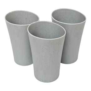 Kit 03 Copos Plastico Duro Resistente Bebidas 400ml Cinza