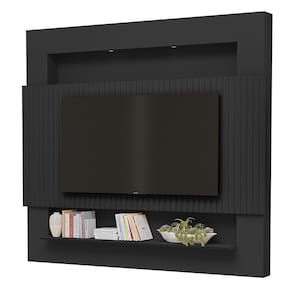 Painel Suspenso Riviera Ripado 217cm Para TV até 75 Polegadas Preto Luapa