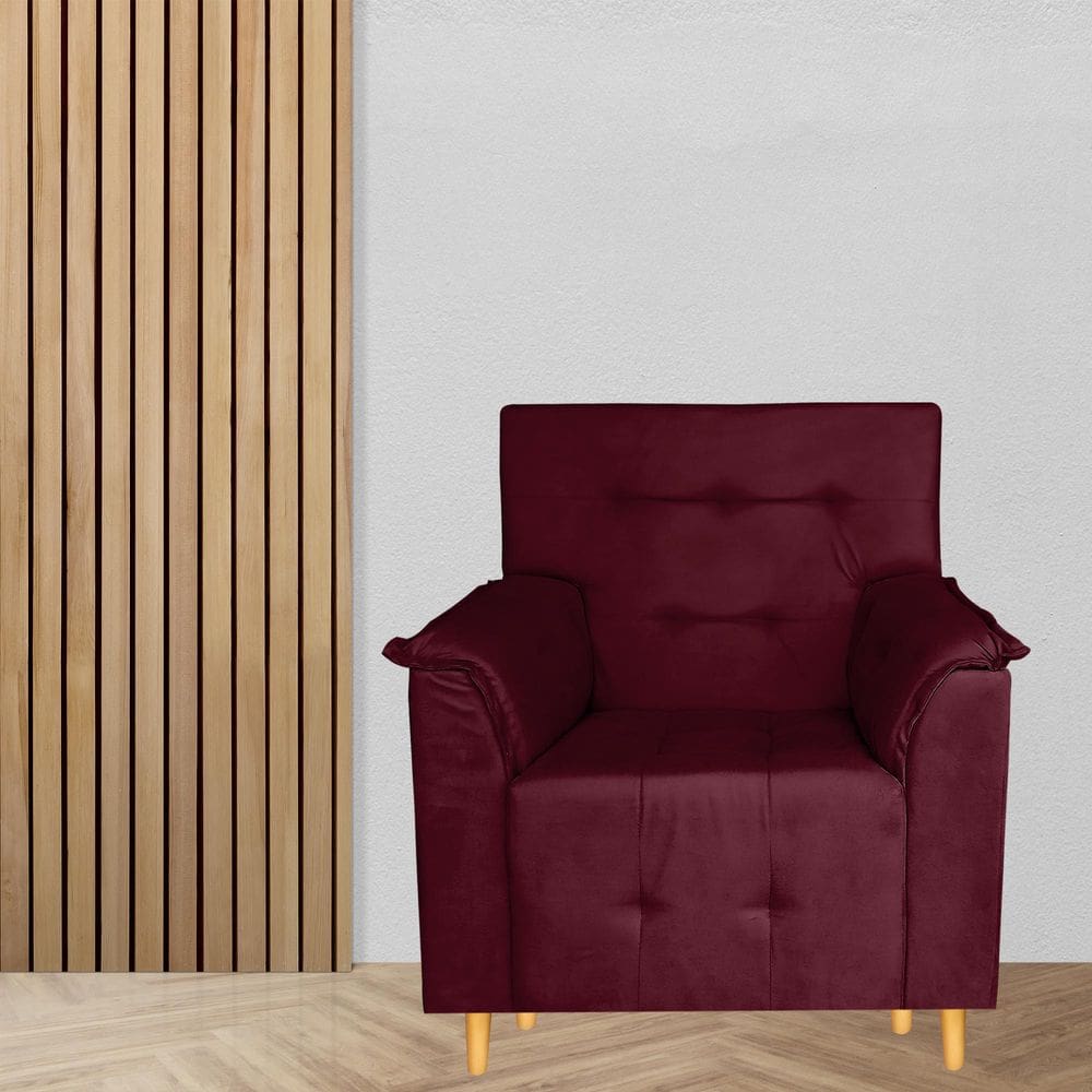 Poltrona Decorativa Valentina Confortável Para Sala Quarto Recepção Bordo