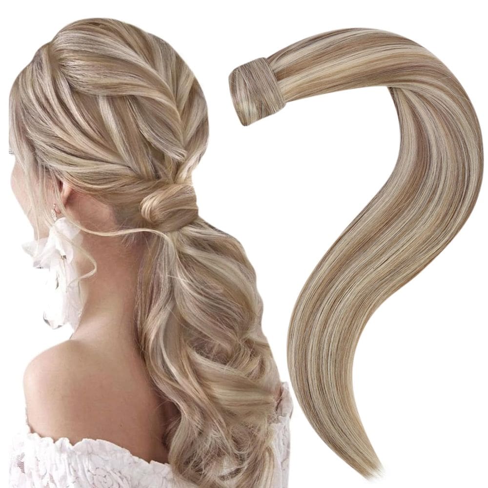 Extensões de cabelo de rabo de cavalo Easyouth Human Hair 30cm 70g