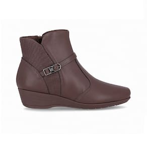 Bota Cano Curto Salto Anabela Piccadilly 143230 Feminina - Marrom
