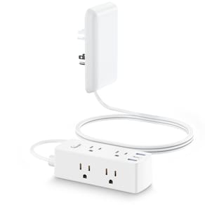 Cabo de extensão plano Power Strip Olcorife 6 tomadas 3 USB