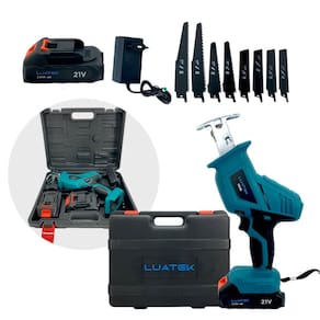 Serra Poda Portátil 21V com Bateria 10000mAh e 8 Lâminas Leve Compacta e Potente para Jardinagem e Poda Bivolt 110-240V Fácil Manuseio