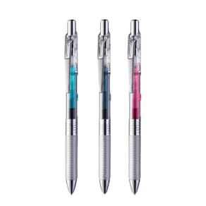Kit 03 Canetas Gel Energel Infree Pentel 0.7mm Ponta Fina Coloridas Tecnologia Japonesa