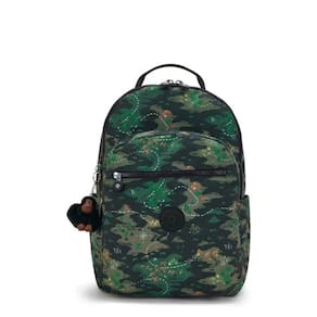 Mochila De Costas Kipling Seoul College Camo Trea