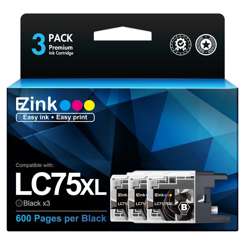 Cartucho de tinta E-Z de substituição de tinta Brother LC-75 XL preto