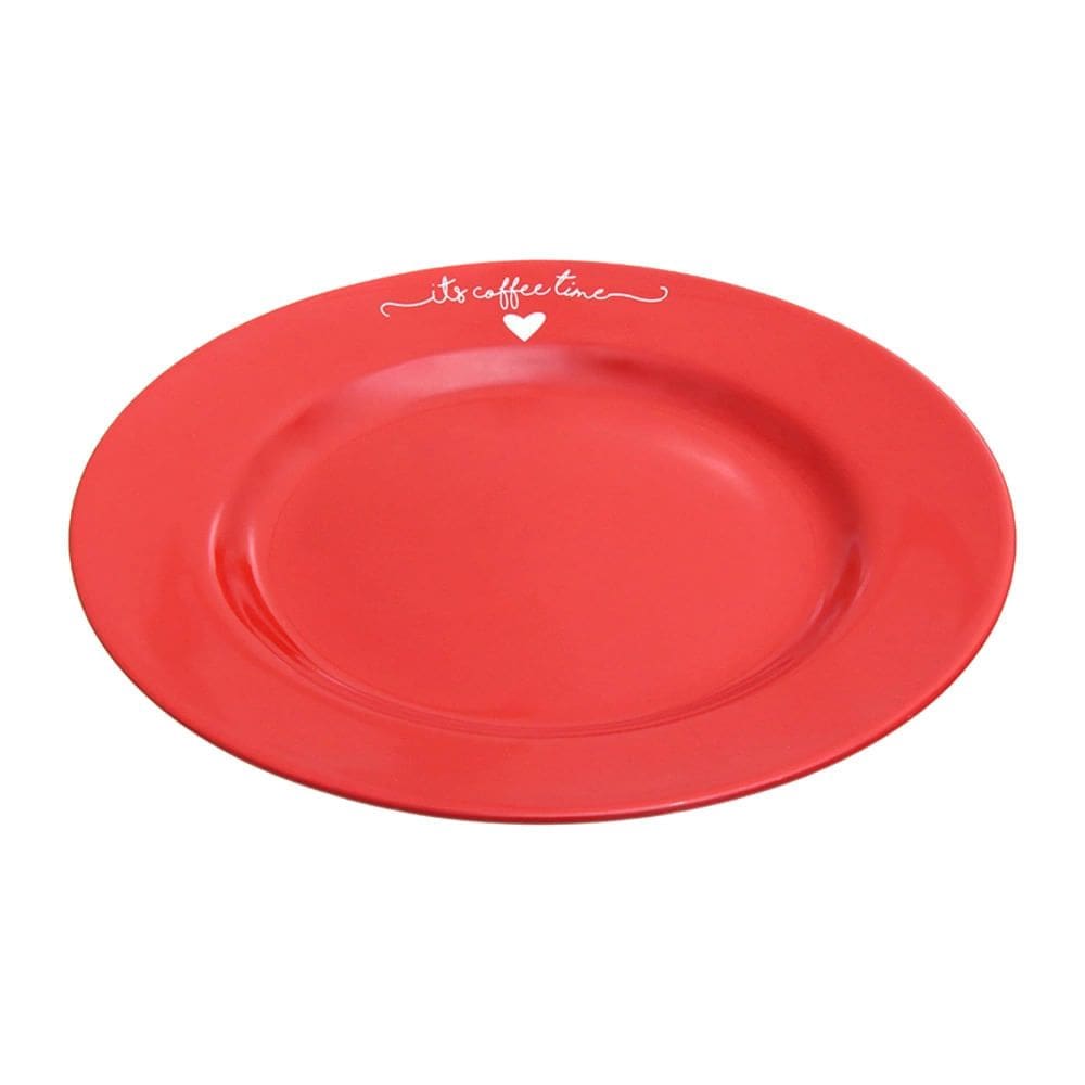Prato de Sobremesa Etilux Porcelana Lamour Vermelho 19cm