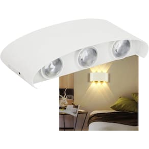 Arandela Parede Luminaria Meia Lua 6w 6 Fachos Iluminaçao Casa Predio Residencia Comercio Garagem