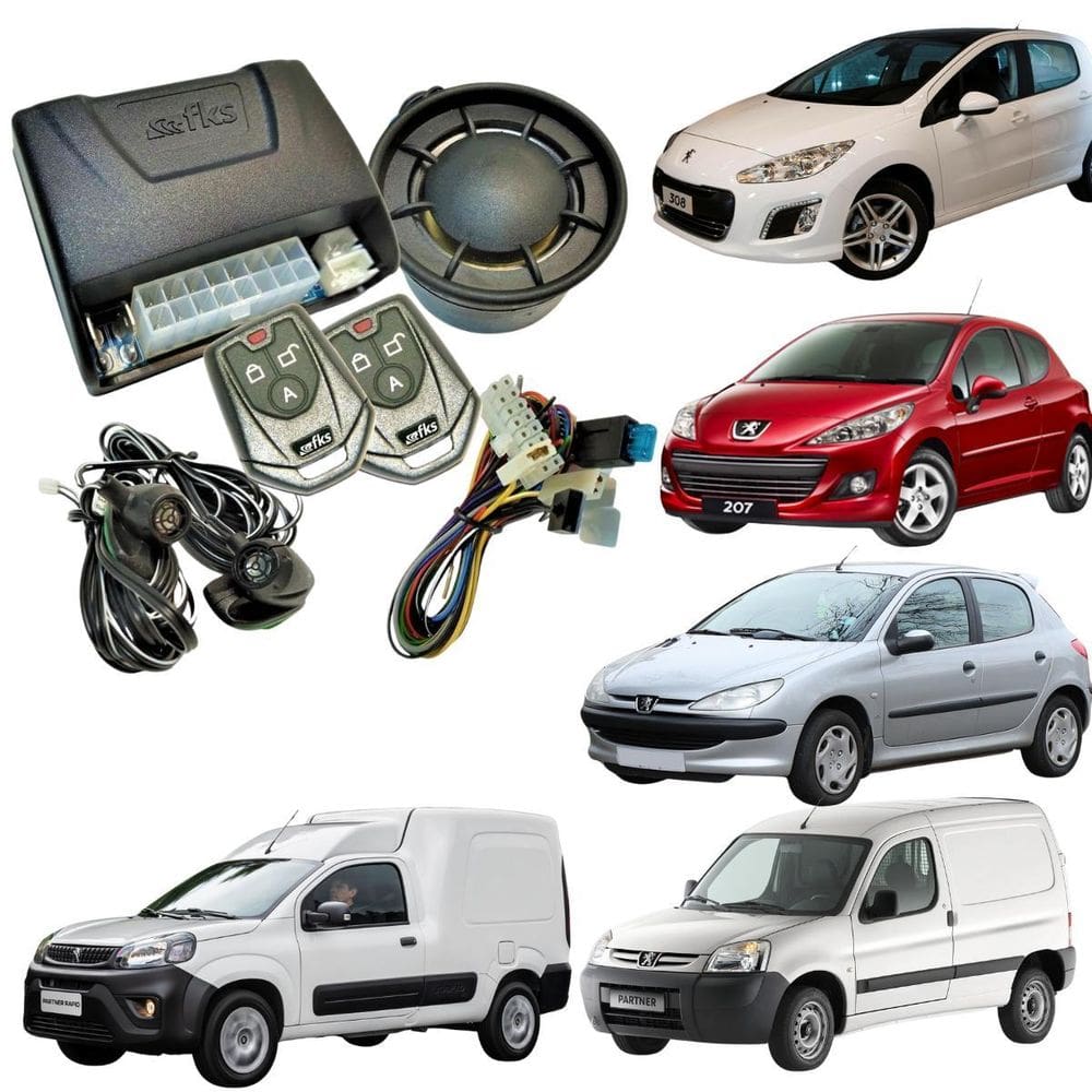 Alarme Automotivo Sirene Trava Antifurto 2 Controles Peugeot