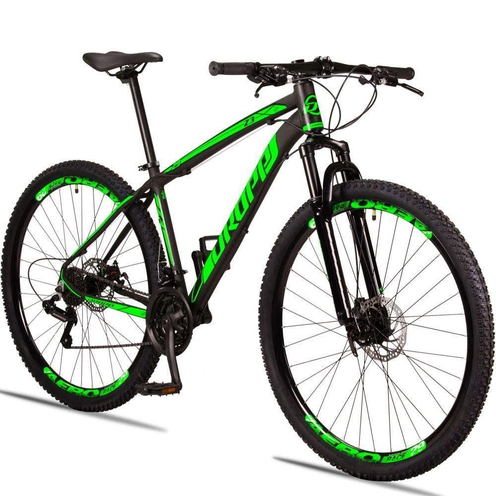 Bicicleta Aro 29 Dropp Z3 H Alumínio Câmbio Shimano 24v Freio A Disco Hidráulico 21 Preto+verde