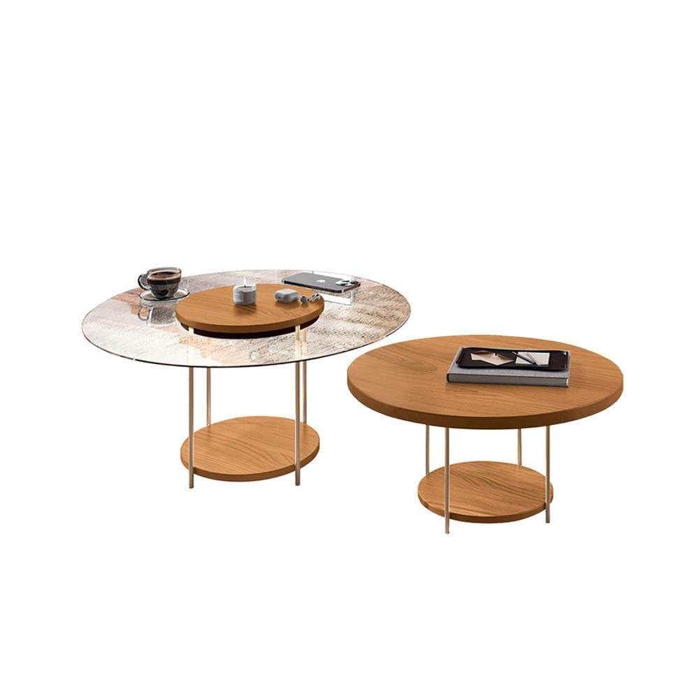 Mesa de Centro Para Sala Pés Metálicos Kit 2 Mia Cinamomo H01 - D`Rossi