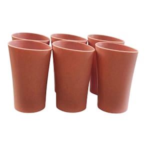 Kit 06 Copos Plastico Duro Resistente Bebidas 400ml Rosa