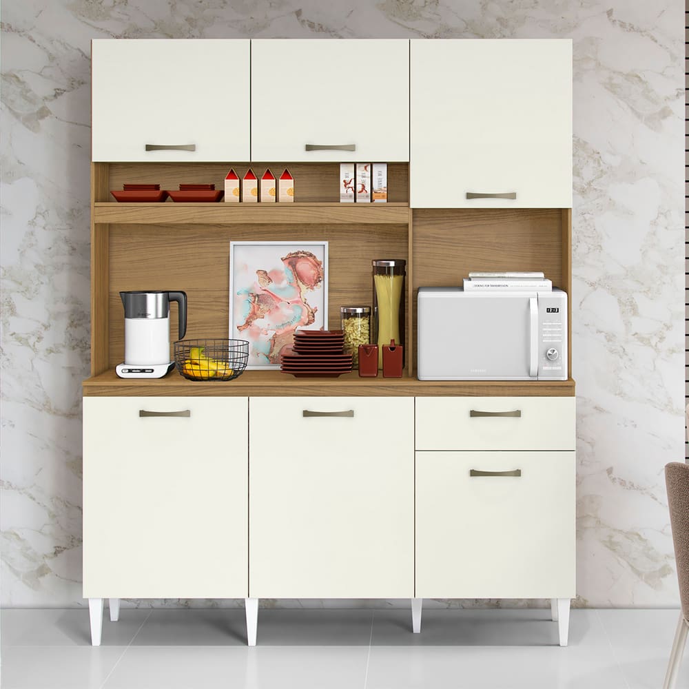Transforme Sua Cozinha com o Kit Siena Atacama Off White 6 Pts e 1 Gav Beleza e Conforto P Seu Lar