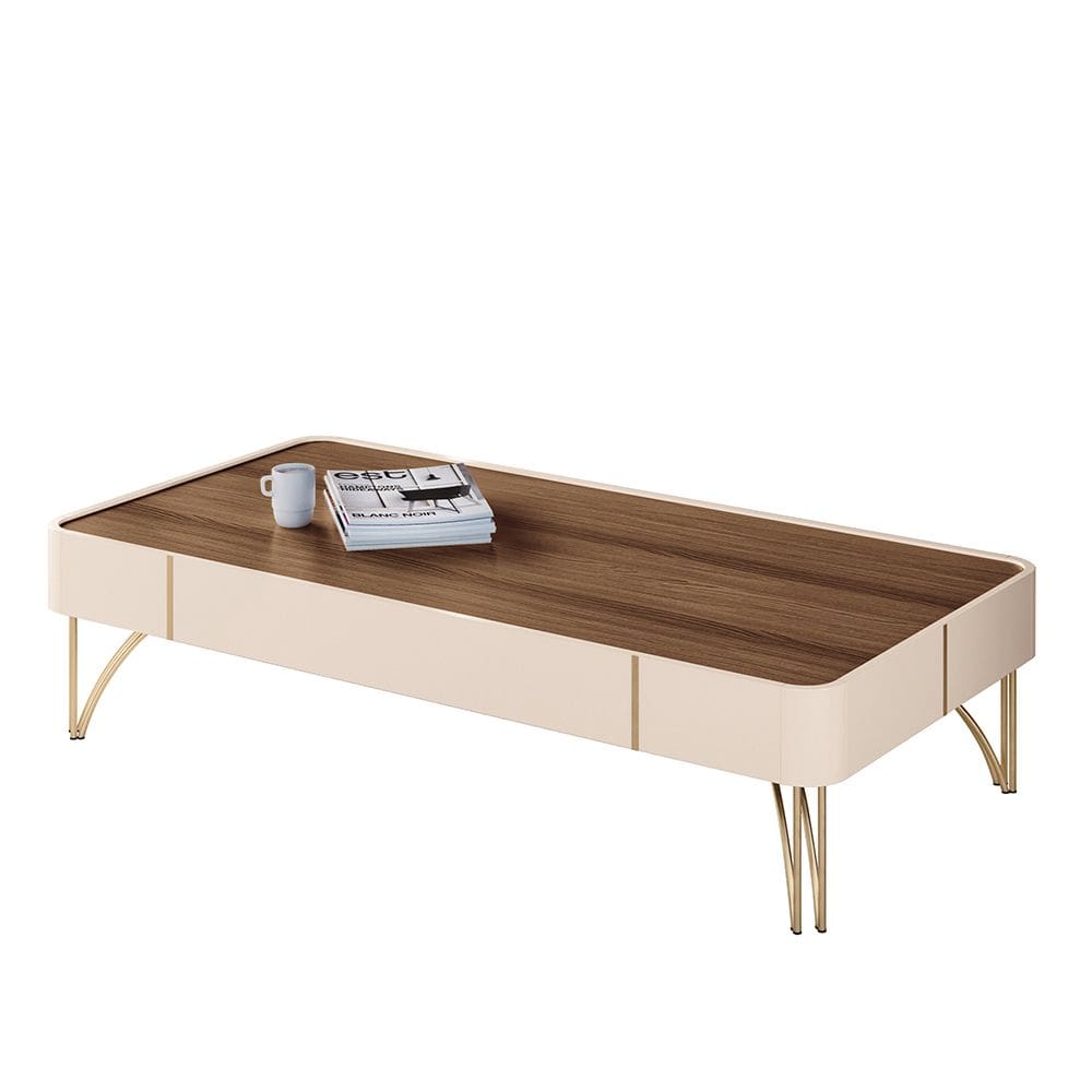 Mesa de Centro Para Sala Pés de Aço Irena H01 - D`Rossi