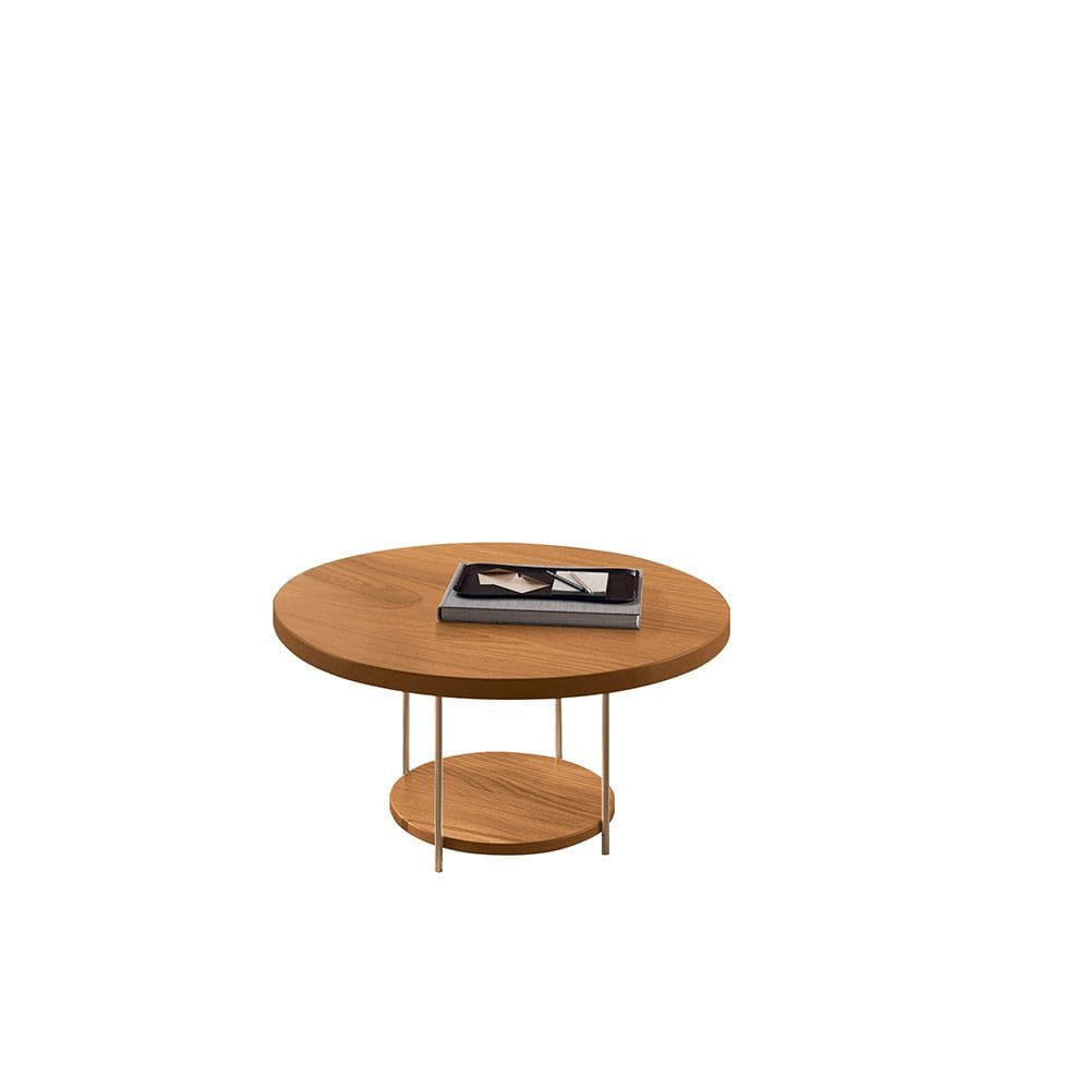 Mesa de Centro Redonda MDF Pés Metálicos Mia Cinamomo H01 - D`Rossi