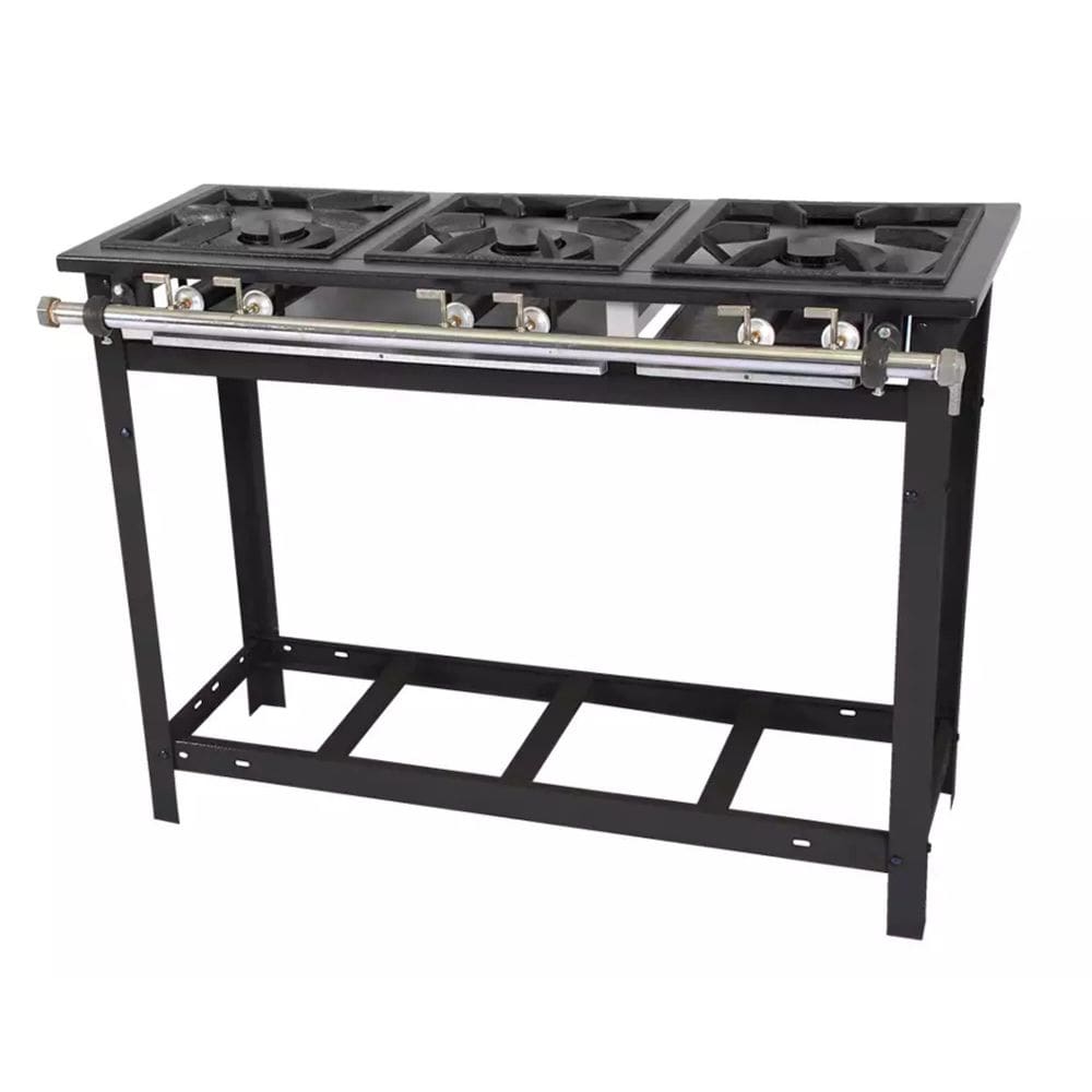 Fogão Industrial 3 Bocas 1QS/2QD 30x30 Linha Extra Baixa Pressão Venâncio E3