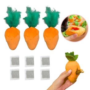 Brinquedo CECE PAW Cat Carrot Feather com bolsos de guloseimas e erva-dos-gatos