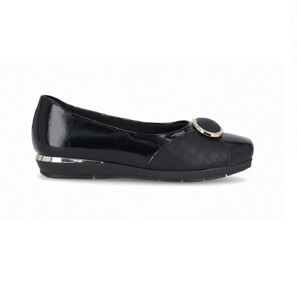 Sapato Salto Baixo Piccadilly Maxi 147323 Feminino - Preto