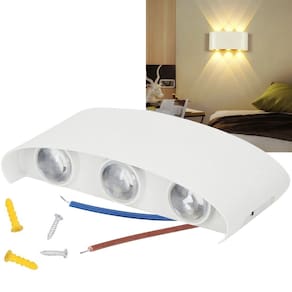 Arandela Parede Meia Lua Luminaria 6w 6 Fachos Iluminaçao Casa Muro Predio Garagem Varanda Quintal Jardim Segurança
