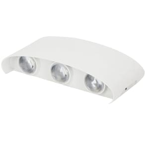 Arandela Luminaria Parede Meia Lua 6w Iluminaçao 6 Fachos Luz Casa Garagem Quintal Varanda Predio Decoraçao Segurança