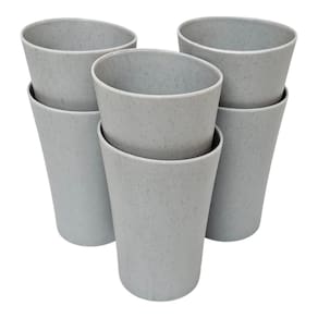 Kit 06 Copos Plastico Duro Resistente Bebidas 400ml Cinza