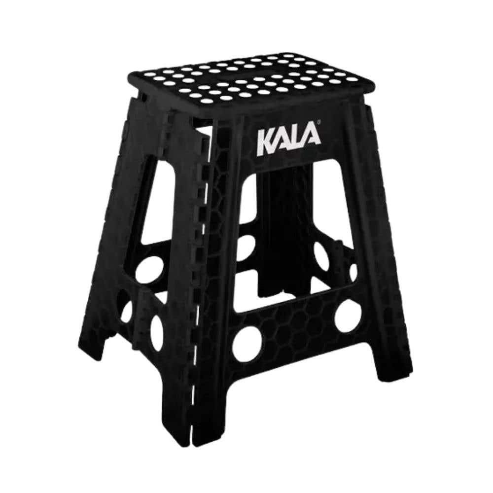 Banqueta Plástica Multiuso Dobrável 450mm até 150kg Preta KALA