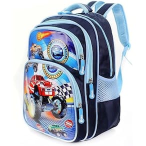 Mochila Infantil Escolar Costa Media 40cm Porta Garrafinhas Sport Rally Carros Reforçada