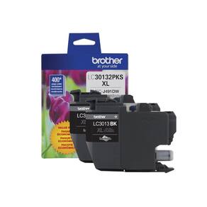 Cartuchos de tinta Brother LC3013 de alto rendimento pretos, pacote com 2