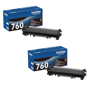 Cartucho de toner Brother Genuine TN760, pacote com 2 unidades, preto