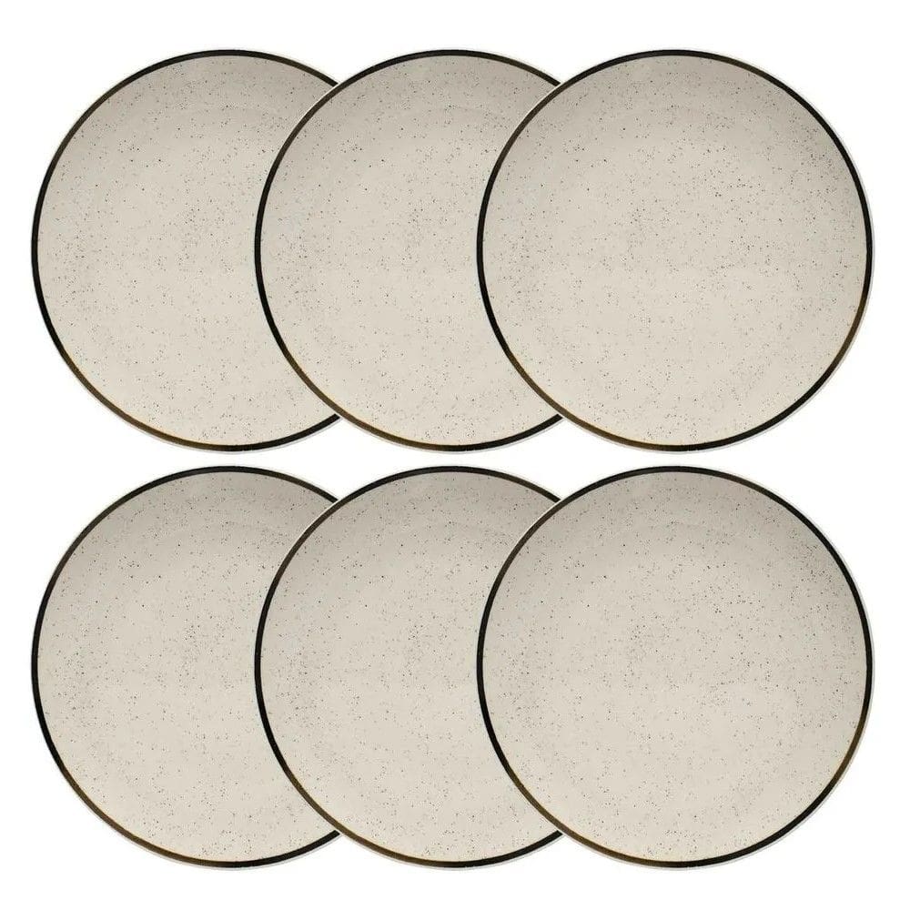 Conjunto de Pratos Rasos 06 Peças Unni Brisa Oxford