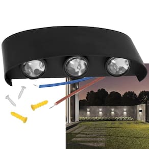 Arandela Luminaria Parede Meia Lua 6W 6 Fachos Led Iluminaçao Casa Garagem Varanda Rua Quintal