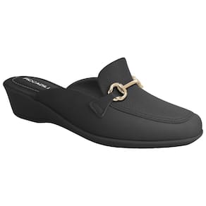 Mule Salto Anabela Piccadilly 143237 Feminino - Preto