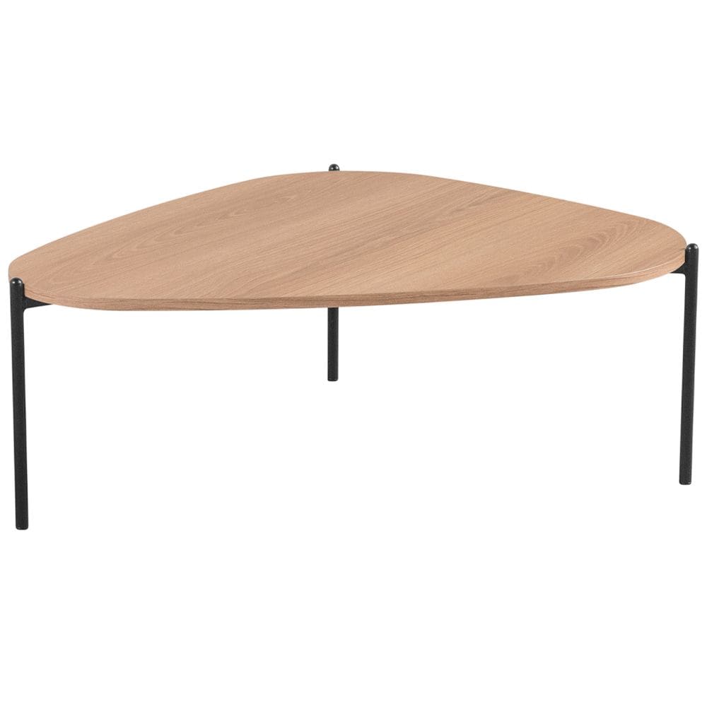 Mesa de Centro Para Sala de Estar Pés Metálicos Baixa Adek A03 Hanover Preto - Lyam Decor