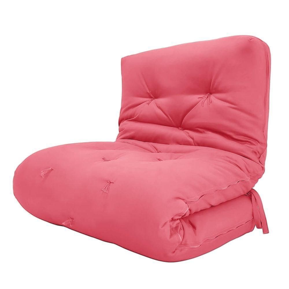 Futon Solteiro Dobrável Oriental Confort Plus Goiaba