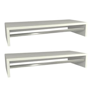 Kit 2 Cabideiros De Parede Suspenso 70x25x13,5 Branco