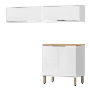 Cozinha Modulada 3 Modulos 160 Cm Glor Branco Neve Mxm