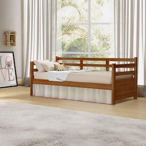 Cama Solteiro Babá Madeira Rústica Enjoy Mona Mais Nicho - Castanho - Marrom