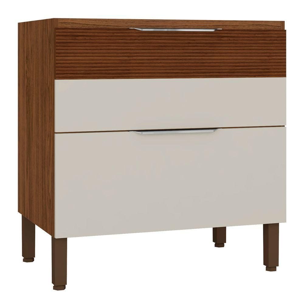 Balcão De Cozinha 80cm 1 Porta Dora Z06 Nogueira/off White - Mpozenato